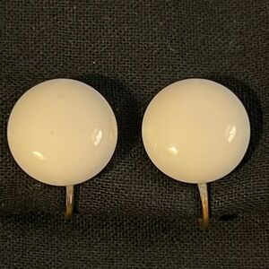 Vintage Milk Glass Earrings